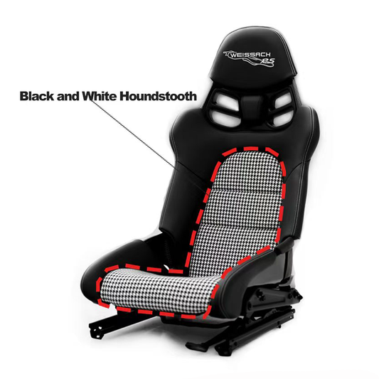 Black & White Houndstooth Center Seat Inserts for Porsche Carbon Fiber Bucket Seats (991 / 992 GT3 RS, 718 GT4 RS, 918)