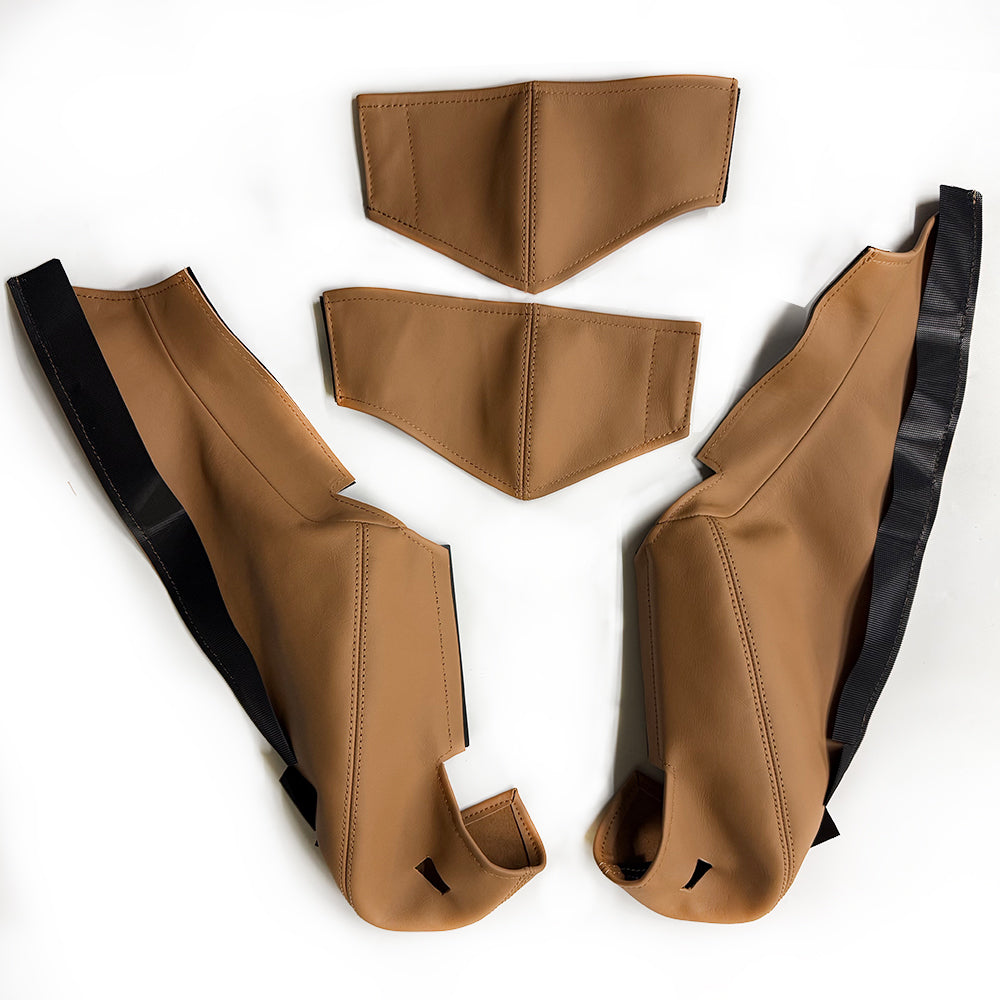 Cognac Leather Side Bolster Protector Set for Porsche Racing Bucket Seats