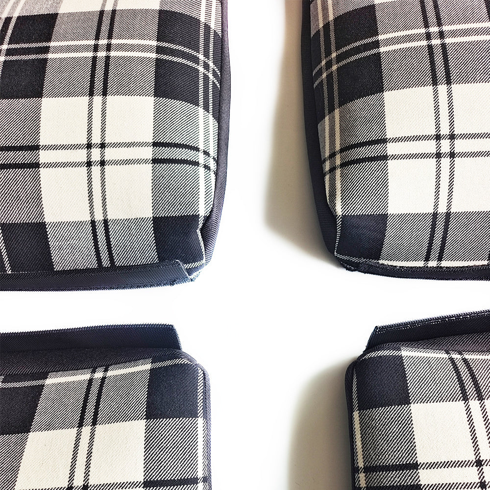 Porsche 911 Bucket Seat Center Inserts(black-white plaid fabric)
