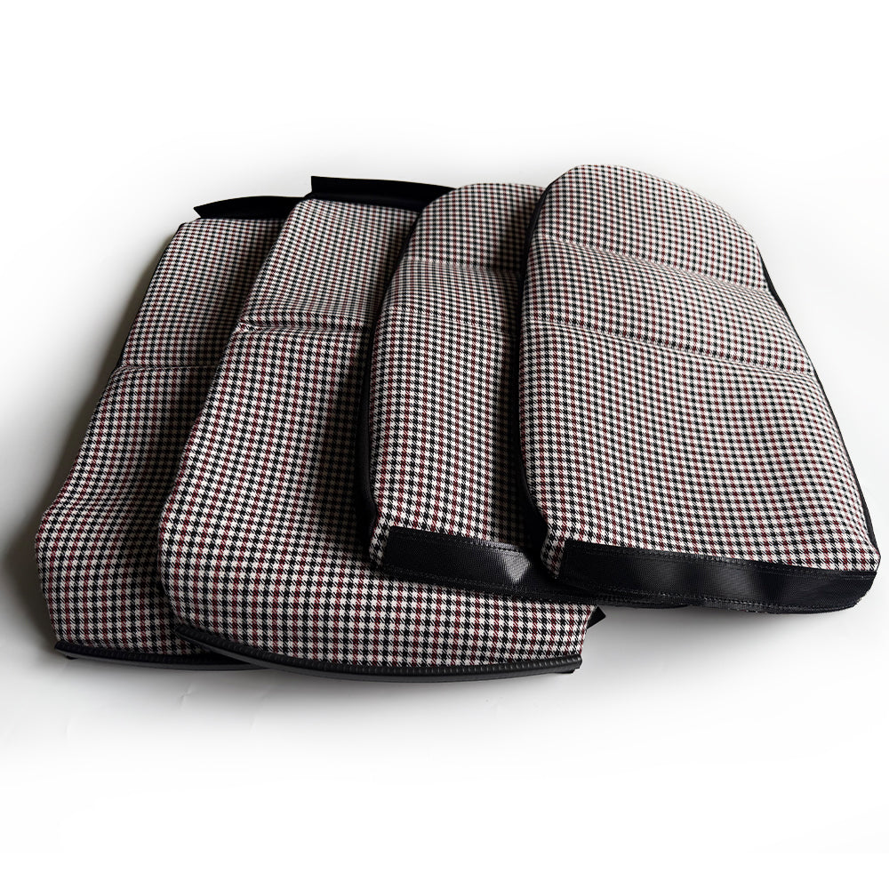 Black & Red Houndstooth Center Seat Inserts for Porsche Carbon Fiber Bucket Seats (991 / 992 GT3 RS, 718 GT4 RS, 918)