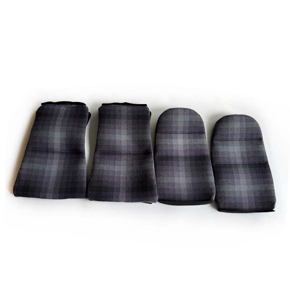 Grey Checkered Center Seat Inserts for Porsche Carbon Fiber Bucket Seats (991 / 992 GT3 RS, 718 GT4 RS, 918)