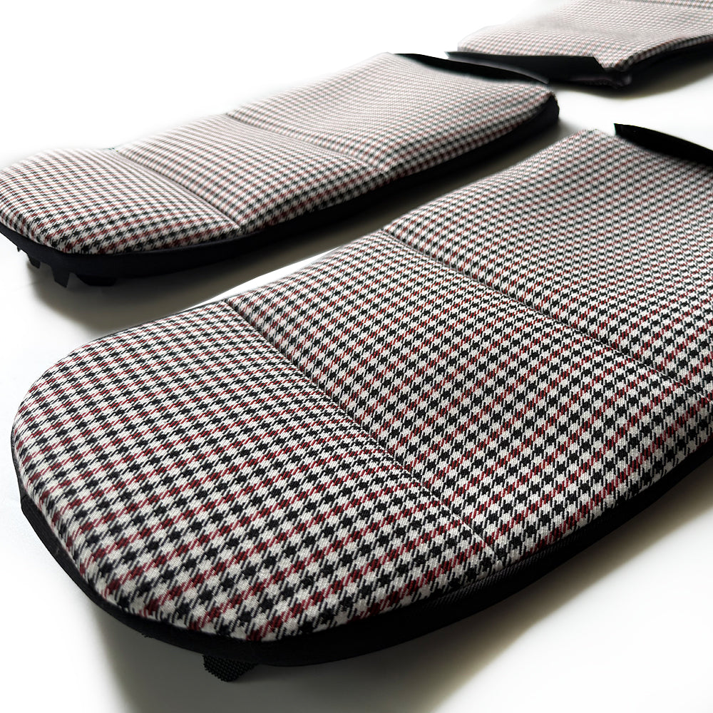 Black & Red Houndstooth Center Seat Inserts for Porsche Carbon Fiber Bucket Seats (991 / 992 GT3 RS, 718 GT4 RS, 918)