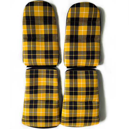 Yellow & Black Plaid Center Seat Inserts for Porsche Carbon Fiber Bucket Seats (991 / 992 GT3 RS, 718 GT4 RS, 918)