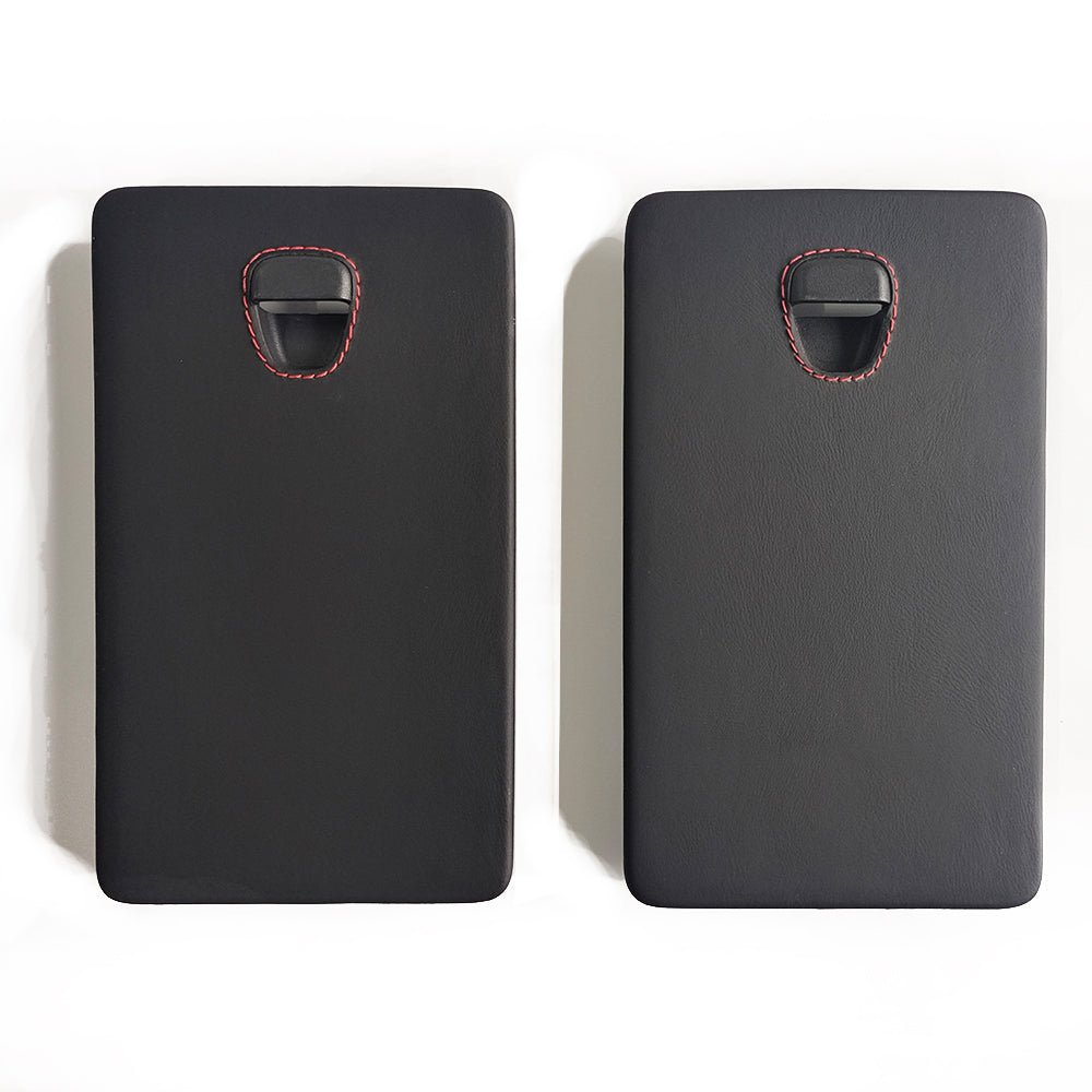 Custom Leather Fuse Box Cover for Porsche 911 Black leather with Red stitching