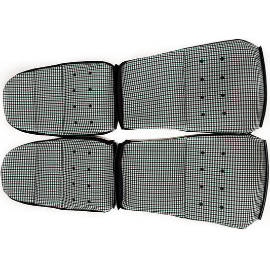 Black & Green Houndstooth Center Seat Inserts for Porsche Carbon Fiber Bucket Seats (991 / 992 GT3 RS, 718 GT4 RS, 918)