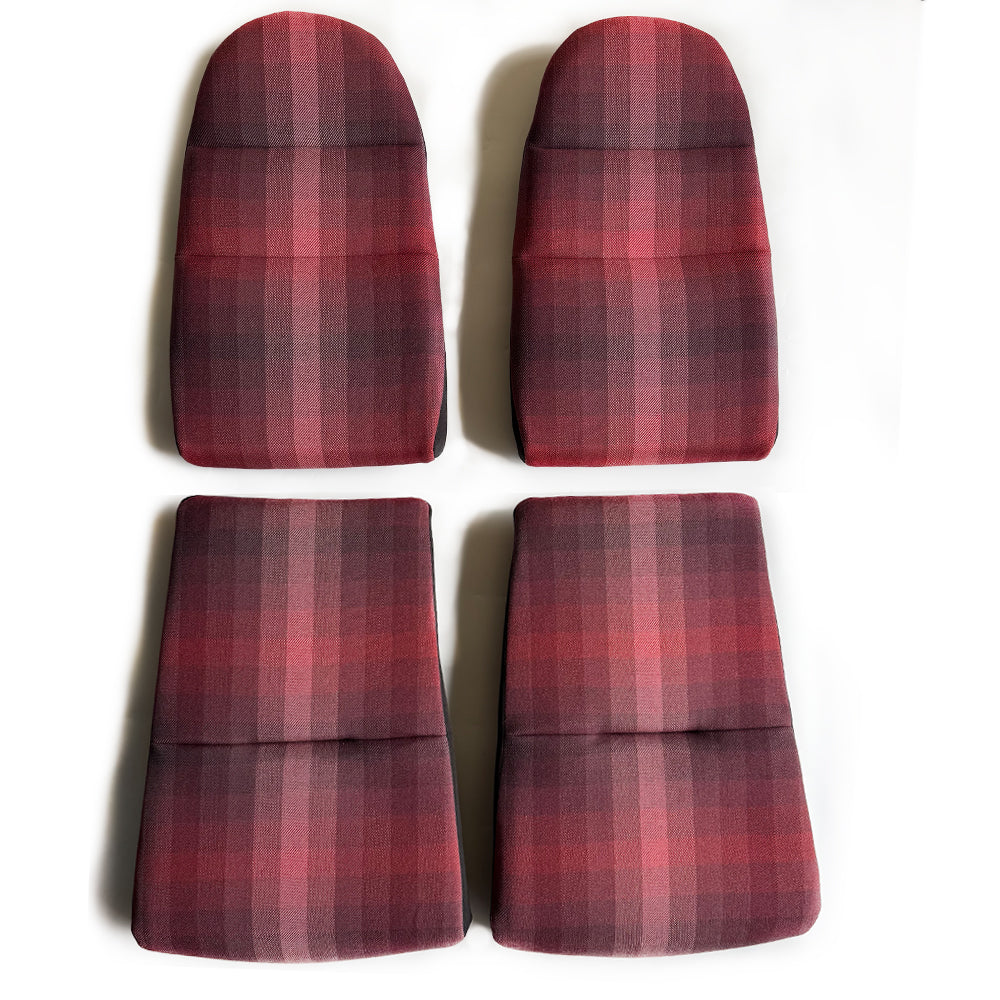 Red Checkered Seat Insert Cushion Set for Porsche Bucket Seats