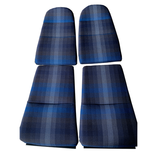Blue Checkered Center Seat Inserts for Porsche Carbon Fiber Bucket Seats (991 / 992 GT3 RS, 718 GT4 RS, 918)