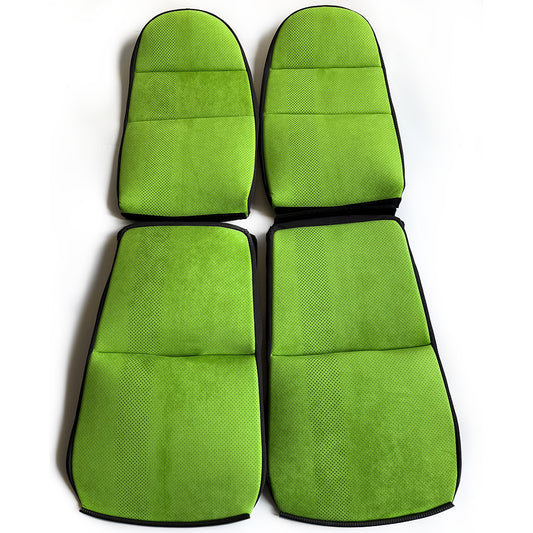 Lizard Green Italian Alcantara Center Seat Inserts with Vertical Perforation Design for Porsche Carbon Fiber Bucket Seats (991 / 992 GT3 RS, 718 GT4 RS, 918)