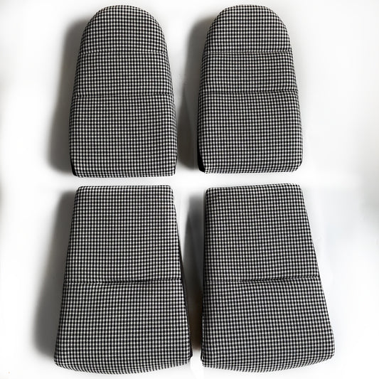 Black & White Houndstooth Seat Inserts with Foam Cushioning for Porsche Bucket Seats