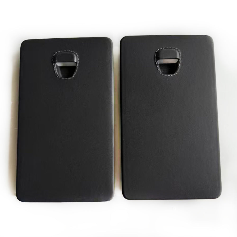 Custom Leather Fuse Box Cover for Porsche 911 Black leather with Dark Grey stitching