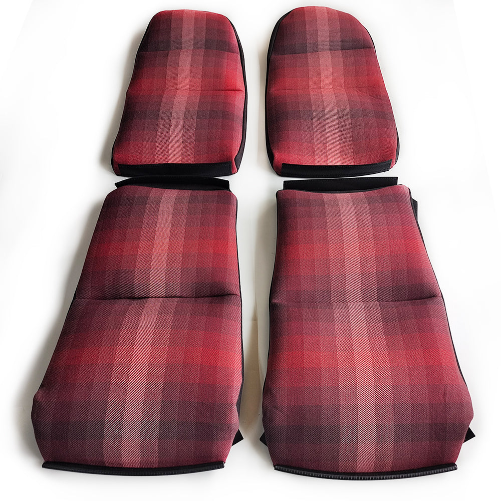 Red Checkered Center Seat Inserts for Porsche Carbon Fiber Bucket Seats (991 / 992 GT3 RS, 718 GT4 RS, 918)