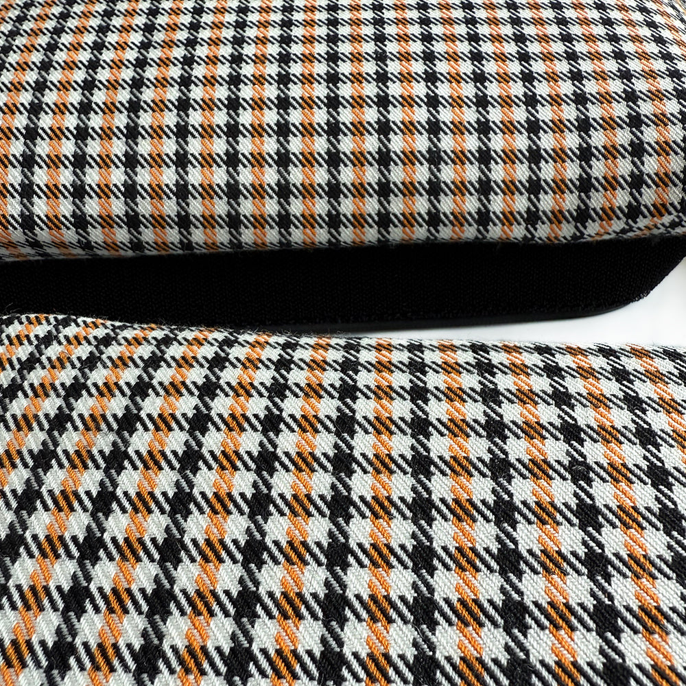 Black & Orange Houndstooth Seat Inserts for Porsche Bucket Seats – Heritage Style Replacement Set