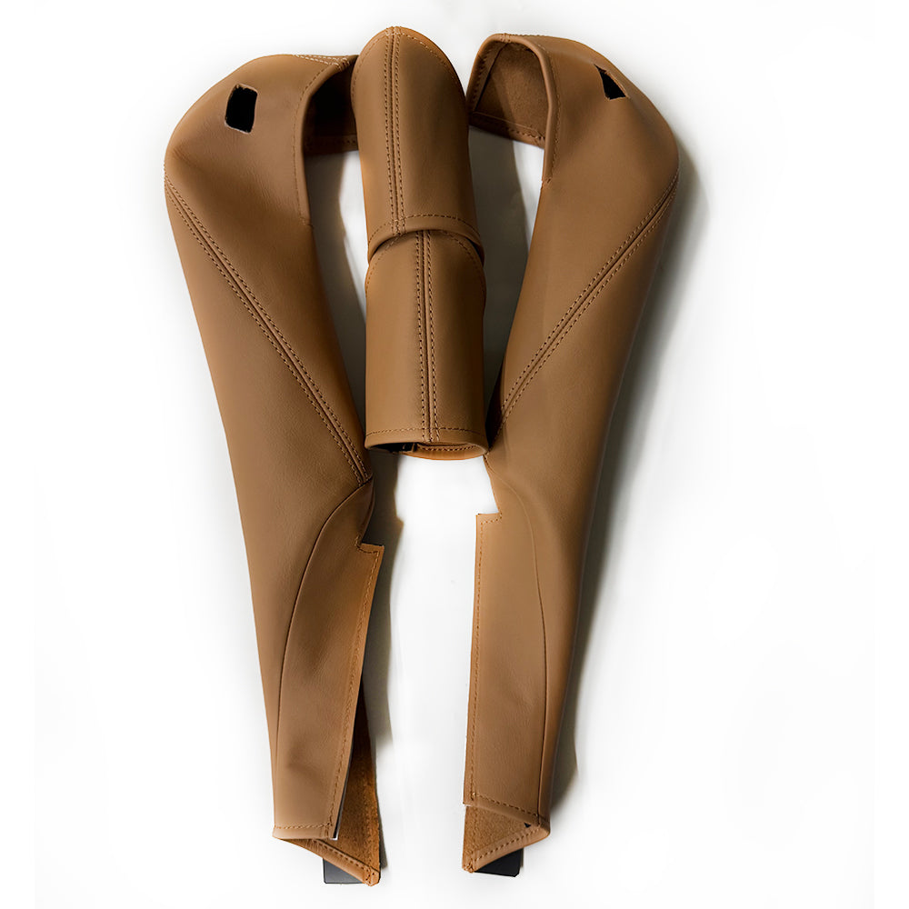 Cognac Leather Side Bolster Protector Set for Porsche Racing Bucket Seats