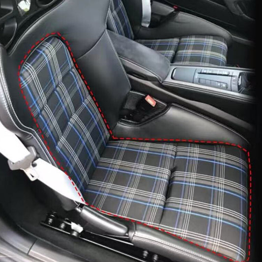 Black & Blue Checkered Center Seat Inserts for Porsche Carbon Fiber Bucket Seats (991 / 992 GT3 RS, 718 GT4 RS, 918)