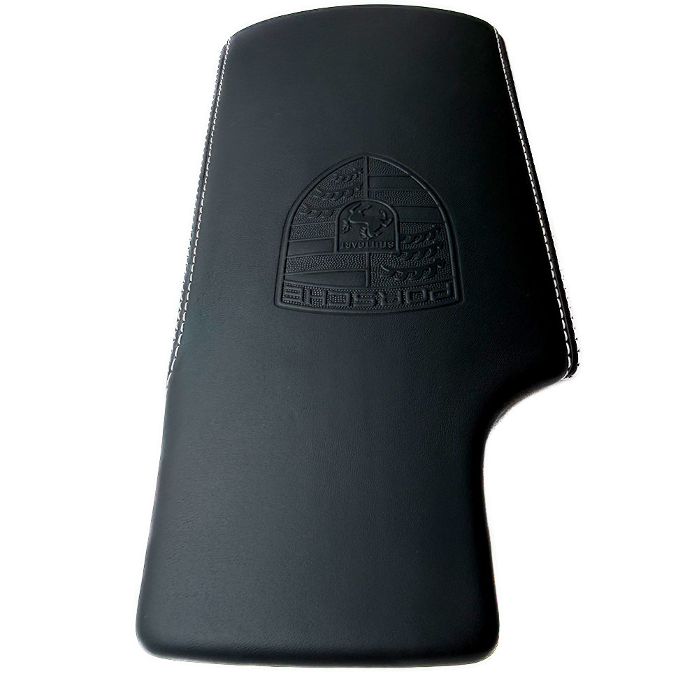 Porsche 997 GT2 RS / Turbo S/GT3RS Center Console Lid – Black Leather, GT Silver Stitching