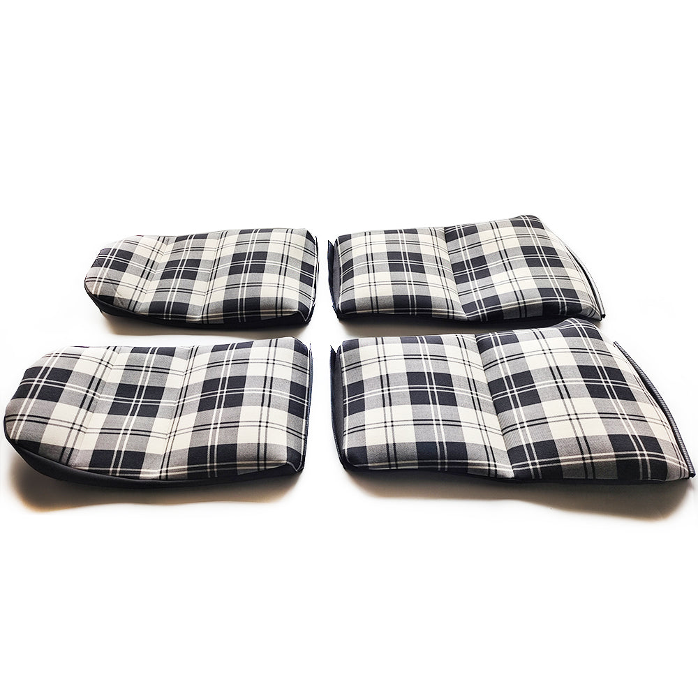 Porsche 911 Bucket Seat Center Inserts（black-white plaid fabric）