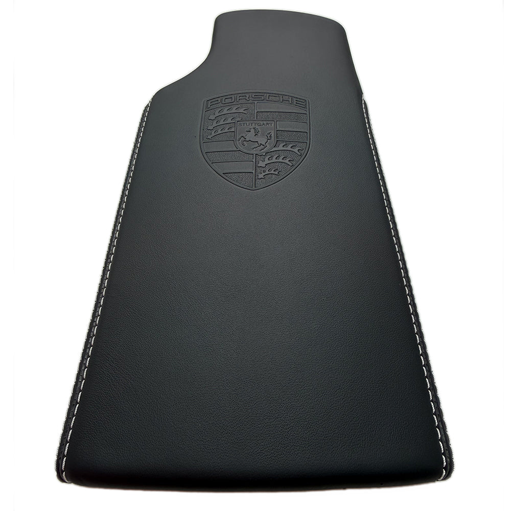 Porsche 997 GT2 RS / Turbo S/GT3RS Center Console Lid – Black Leather, GT Silver Stitching