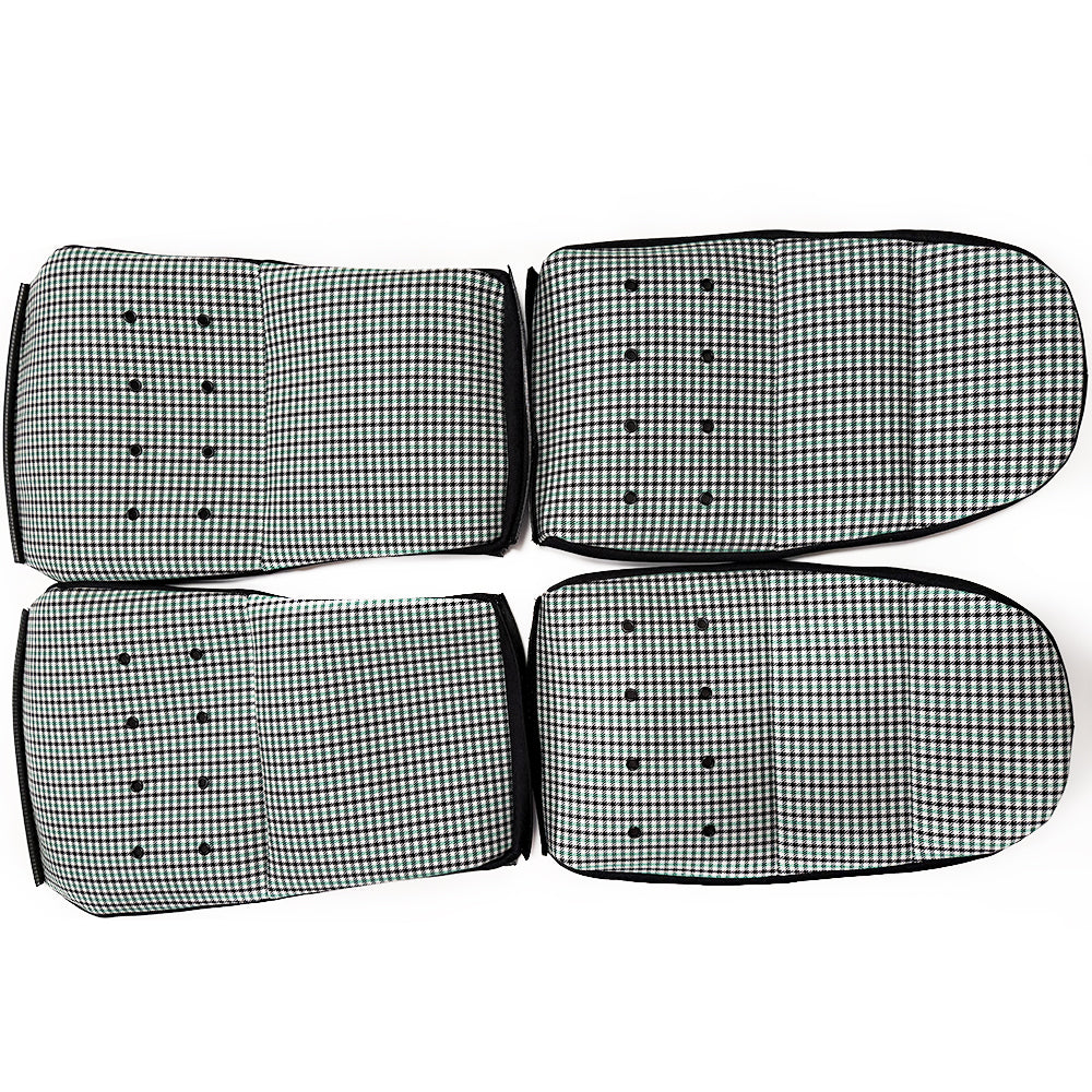 Black & Green Houndstooth Center Seat Inserts for Porsche Carbon Fiber Bucket Seats (991 / 992 GT3 RS, 718 GT4 RS, 918)