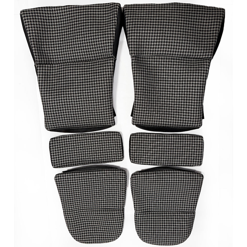 Black Silver Houndstooth Center Seat Insert Cover (NO FOAM) for Porsche Folding Carbon Fiber Bucket Seats | Fit 911 997 991 992 718 981 987 GT3 GT4 GT2RS