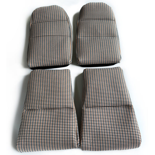 Black & Orange Houndstooth Seat Inserts for Porsche Bucket Seats – Heritage Style Replacement Set