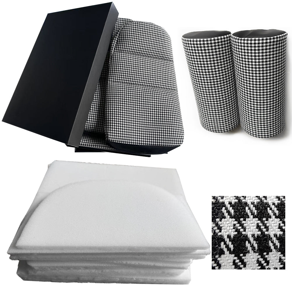 Porsche 911 GT3 RS Houndstooth Seat Insert Full Kit | Houndstooth Cushion Covers + Lumbar Pillows + Thin Surface Foam Pads