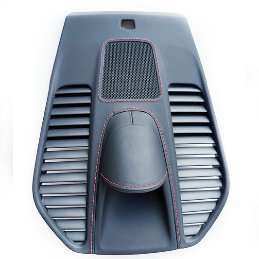 Porsche 911 Leather Chronograph Cover – Black Leather with Red Stitching (OEM Base Stopwatch Cover)