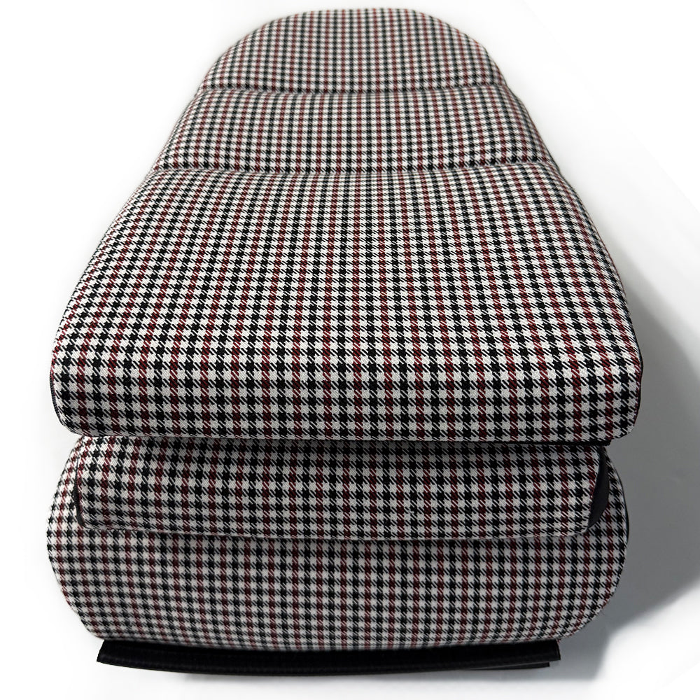 Black & Red Houndstooth Seat Inserts with Foam Cushioning for Porsche Bucket Seats