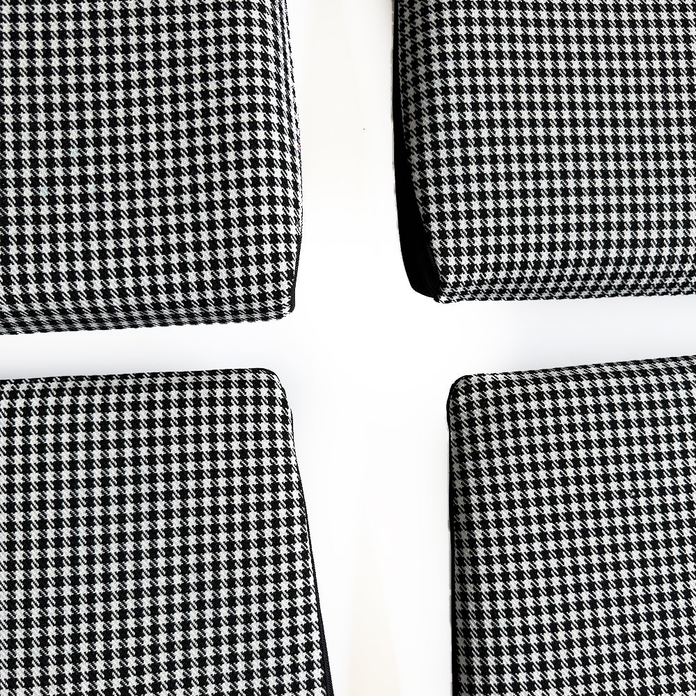 Black & White Houndstooth Seat Inserts with Foam Cushioning for Porsche Bucket Seats