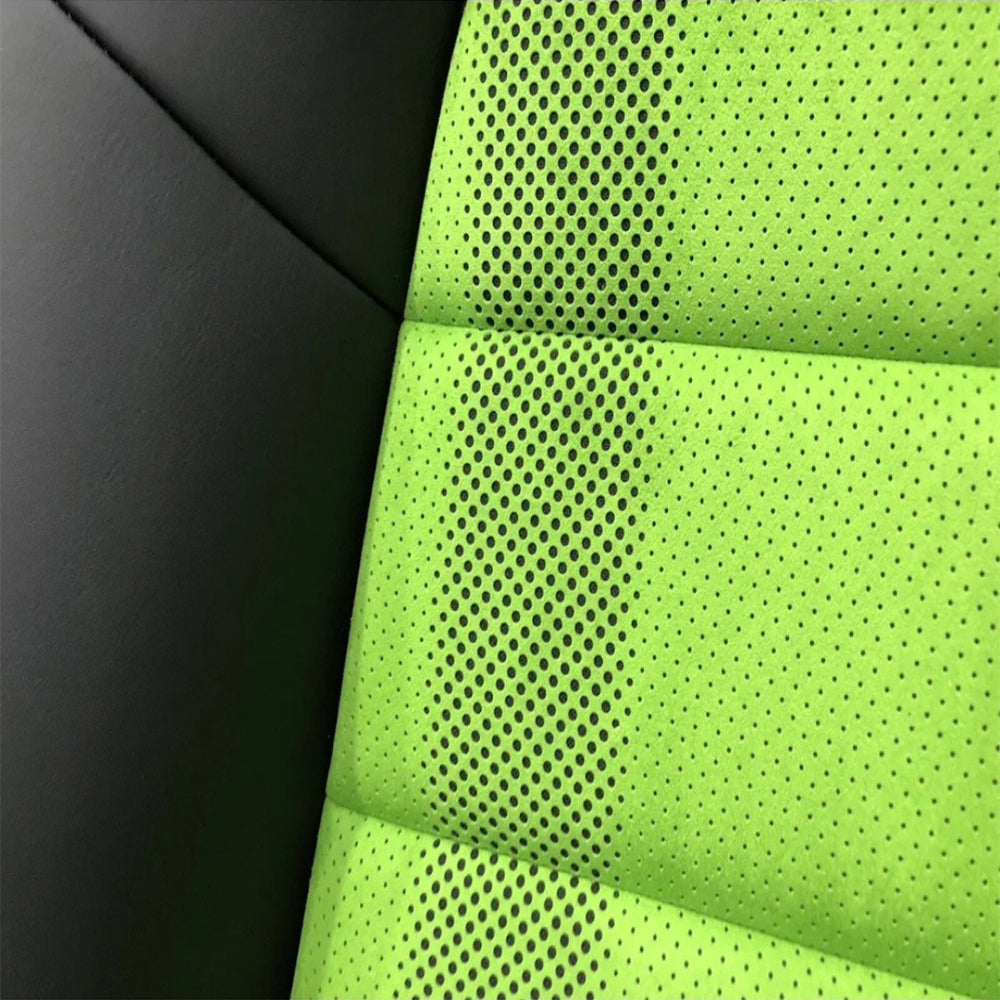 Lizard Green Italian Alcantara Center Seat Inserts with Vertical Perforation Design for Porsche Carbon Fiber Bucket Seats (991 / 992 GT3 RS, 718 GT4 RS, 918)