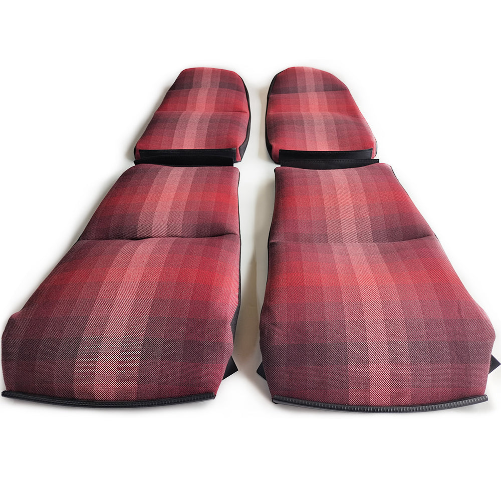 Red Checkered Center Seat Inserts for Porsche Carbon Fiber Bucket Seats (991 / 992 GT3 RS, 718 GT4 RS, 918)
