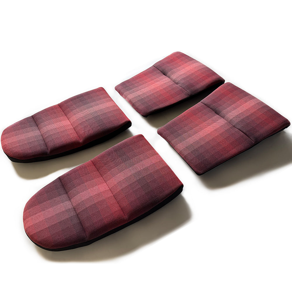 Red Checkered Seat Insert Cushion Set for Porsche Bucket Seats
