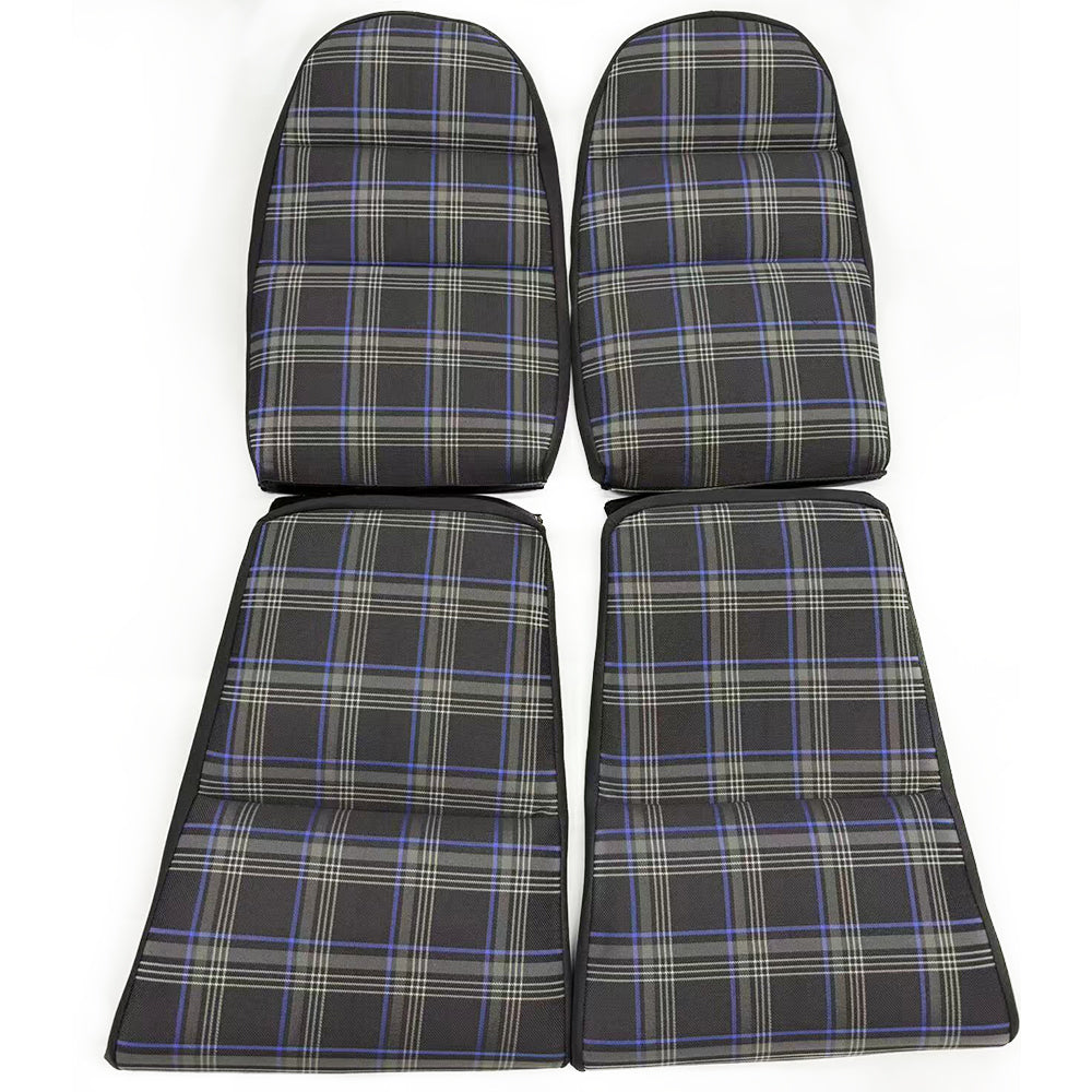 Black & Blue Checkered Center Seat Inserts for Porsche Carbon Fiber Bucket Seats (991 / 992 GT3 RS, 718 GT4 RS, 918)