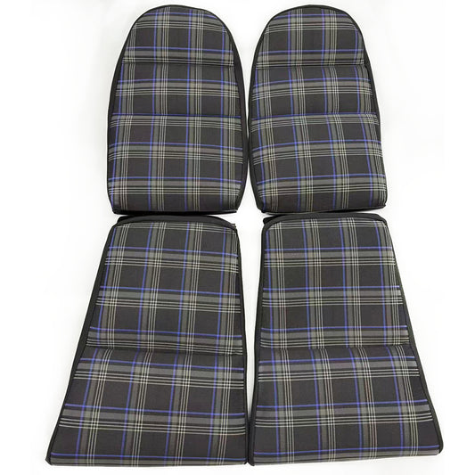 Black & Blue Checkered Center Seat Inserts for Porsche Carbon Fiber Bucket Seats (991 / 992 GT3 RS, 718 GT4 RS, 918)