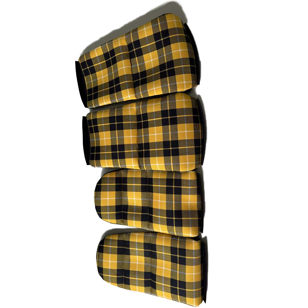 Yellow & Black Plaid Center Seat Inserts for Porsche Carbon Fiber Bucket Seats (991 / 992 GT3 RS, 718 GT4 RS, 918)