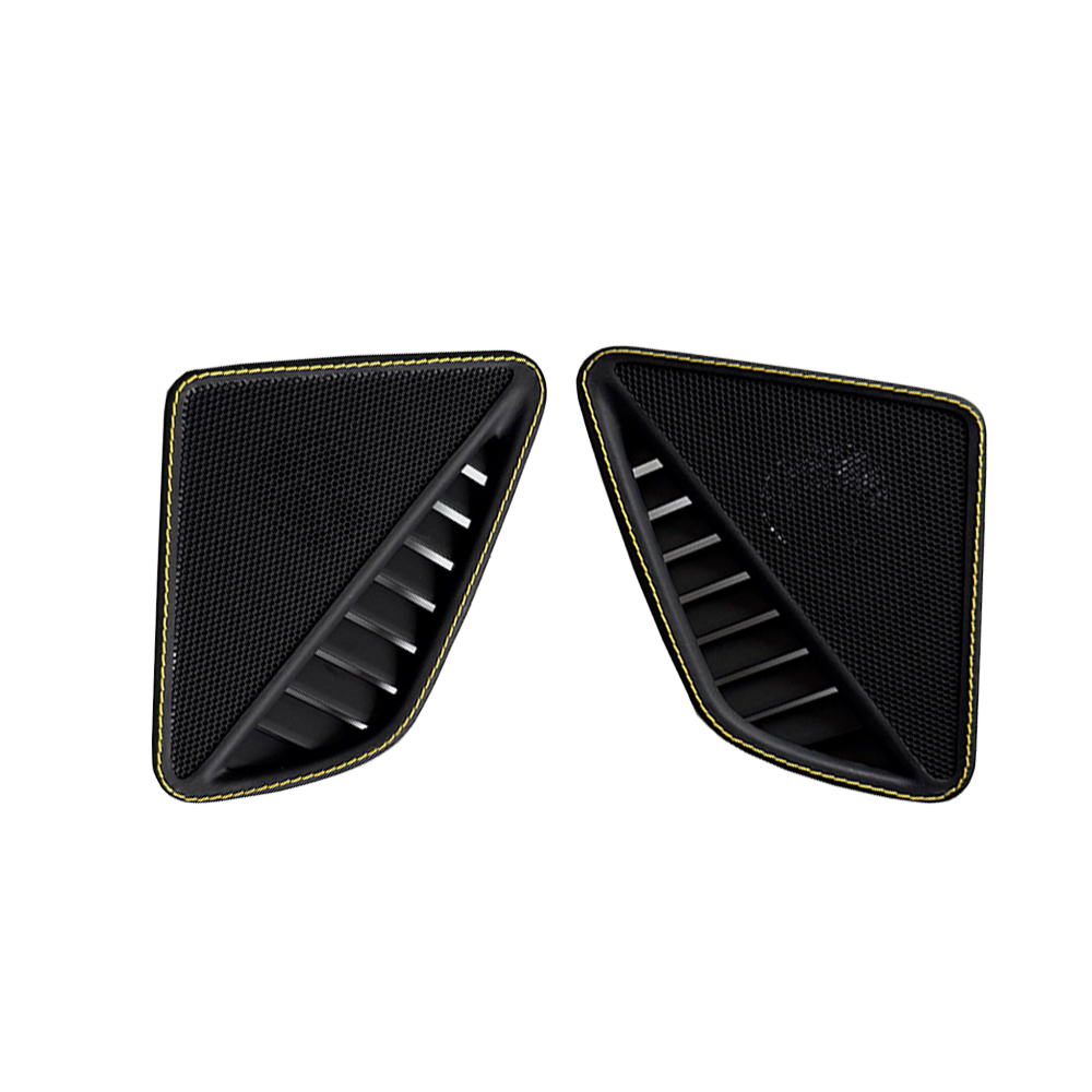 Leather Dashboard Side Speaker Covers with Yellow Stitching for Porsche 911 (Left & Right Set, OEM+ Interior Upgrade)