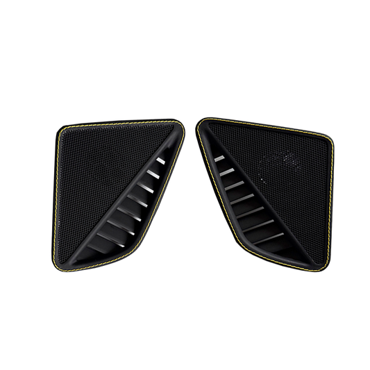 Leather Dashboard Side Speaker Covers with Yellow Stitching for Porsche 911 (Left & Right Set, OEM+ Interior Upgrade)