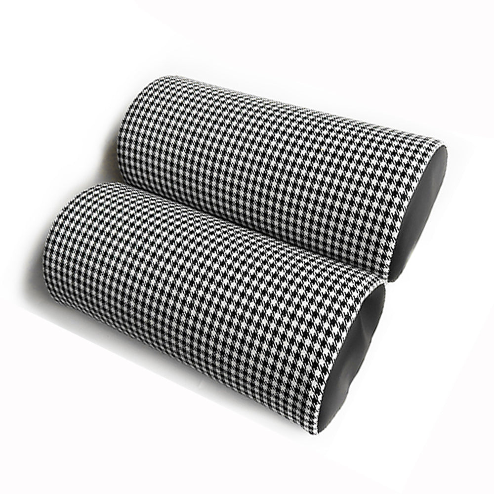 Semi-Cylindrical Lumbar Bolster Pillows for Porsche Carbon Fiber Bucket Seats | Black & White Houndstooth (1 Pair)