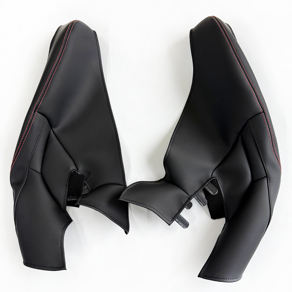 Side bolster protector set for Porsche 911/992.2 bucket seats——red stitching