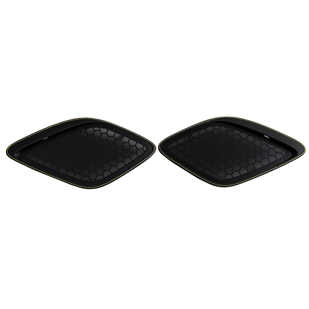 Leather B-Pillar Speaker Covers with Yellow Stitching for Porsche 911 (Interior Trim Upgrade, Left & Right Set)