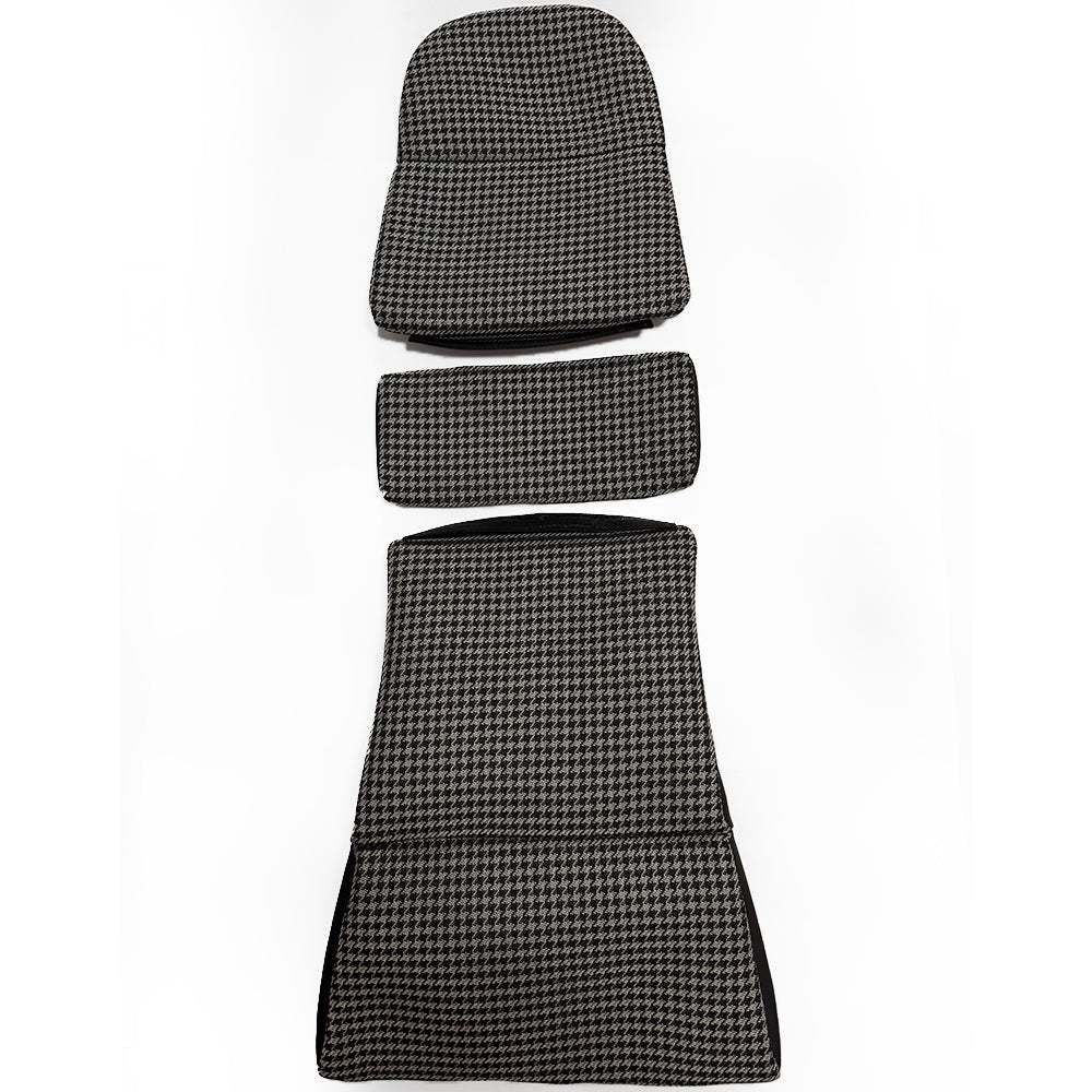 Black Silver Houndstooth Center Seat Insert Cover (NO FOAM) for Porsche Folding Carbon Fiber Bucket Seats | Fit 911 997 991 992 718 981 987 GT3 GT4 GT2RS