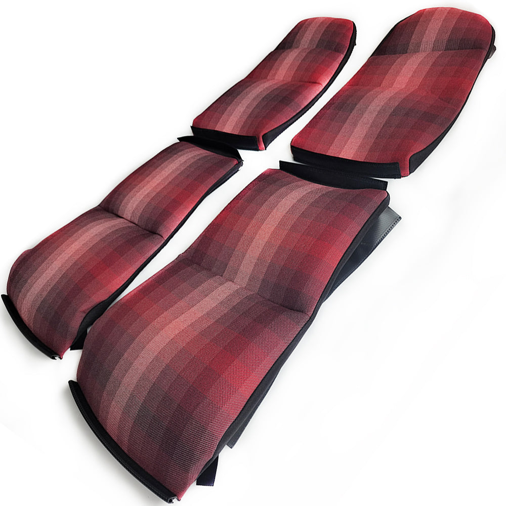 Red Checkered Center Seat Inserts for Porsche Carbon Fiber Bucket Seats (991 / 992 GT3 RS, 718 GT4 RS, 918)