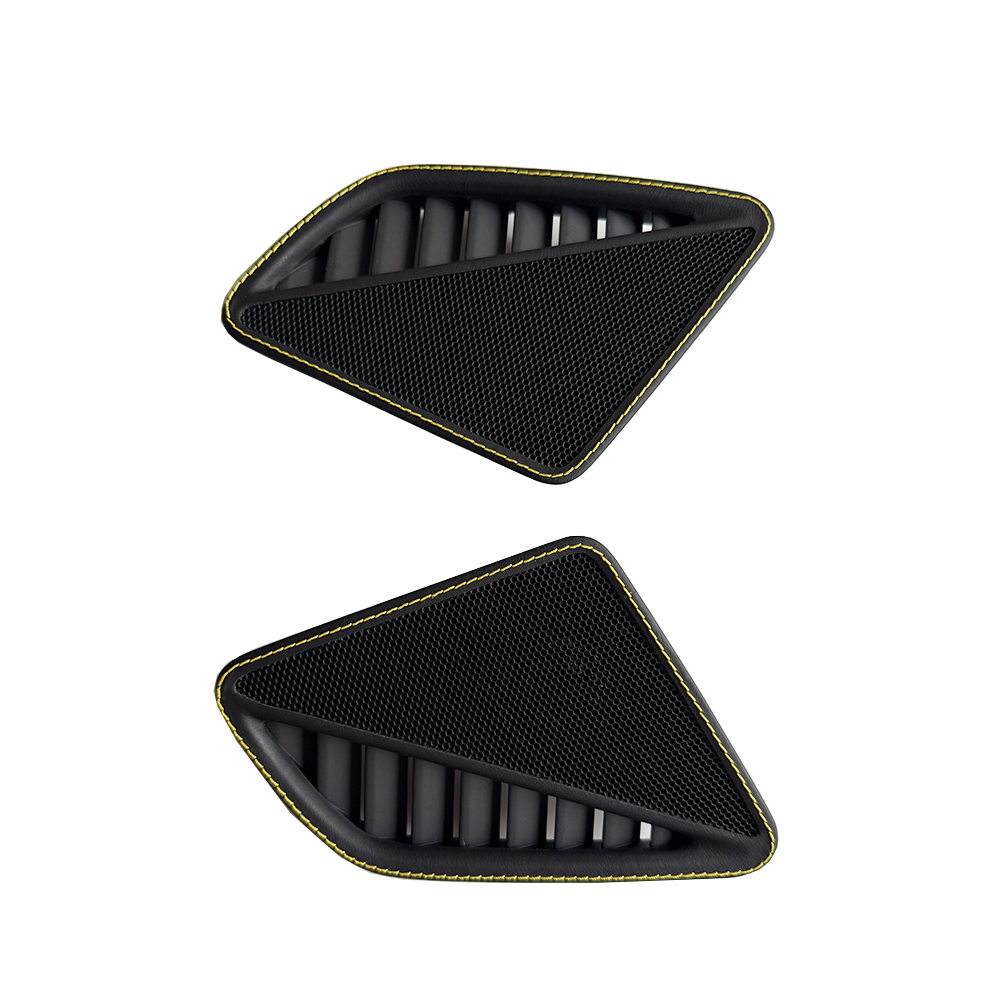 Leather Dashboard Side Speaker Covers with Yellow Stitching for Porsche 911 (Left & Right Set, OEM+ Interior Upgrade)