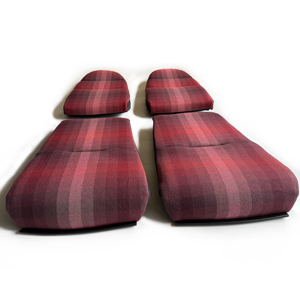 Red Checkered Seat Insert Cushion Set for Porsche Bucket Seats