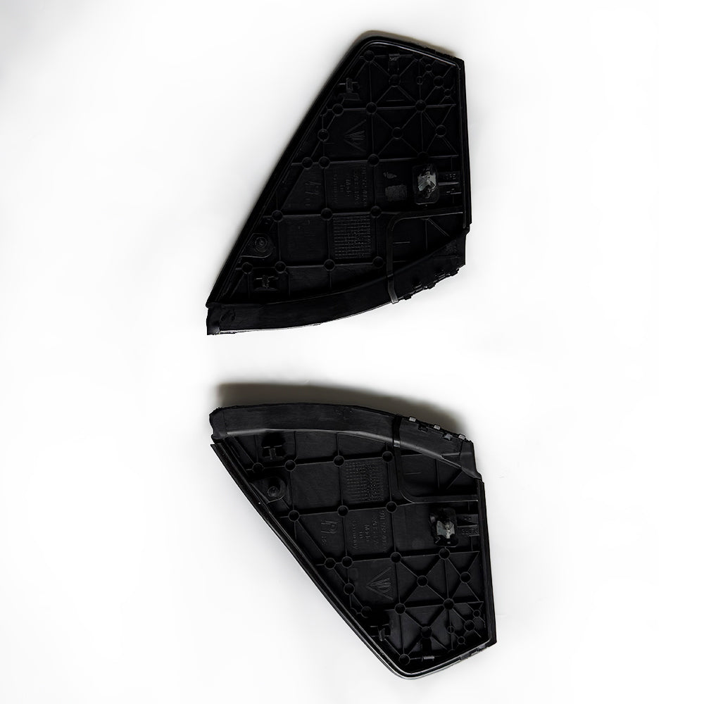 Custom Leather Wrapped Dashboard Side End Caps for Porsche 911 991 – Black Leather with Yellow Double Stitching
