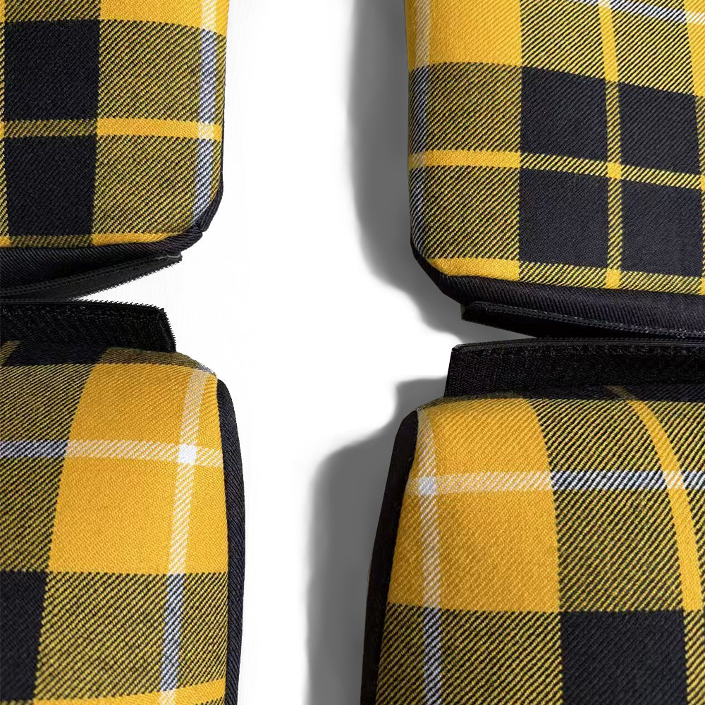 Yellow & Black Plaid Center Seat Inserts for Porsche Carbon Fiber Bucket Seats (991 / 992 GT3 RS, 718 GT4 RS, 918)