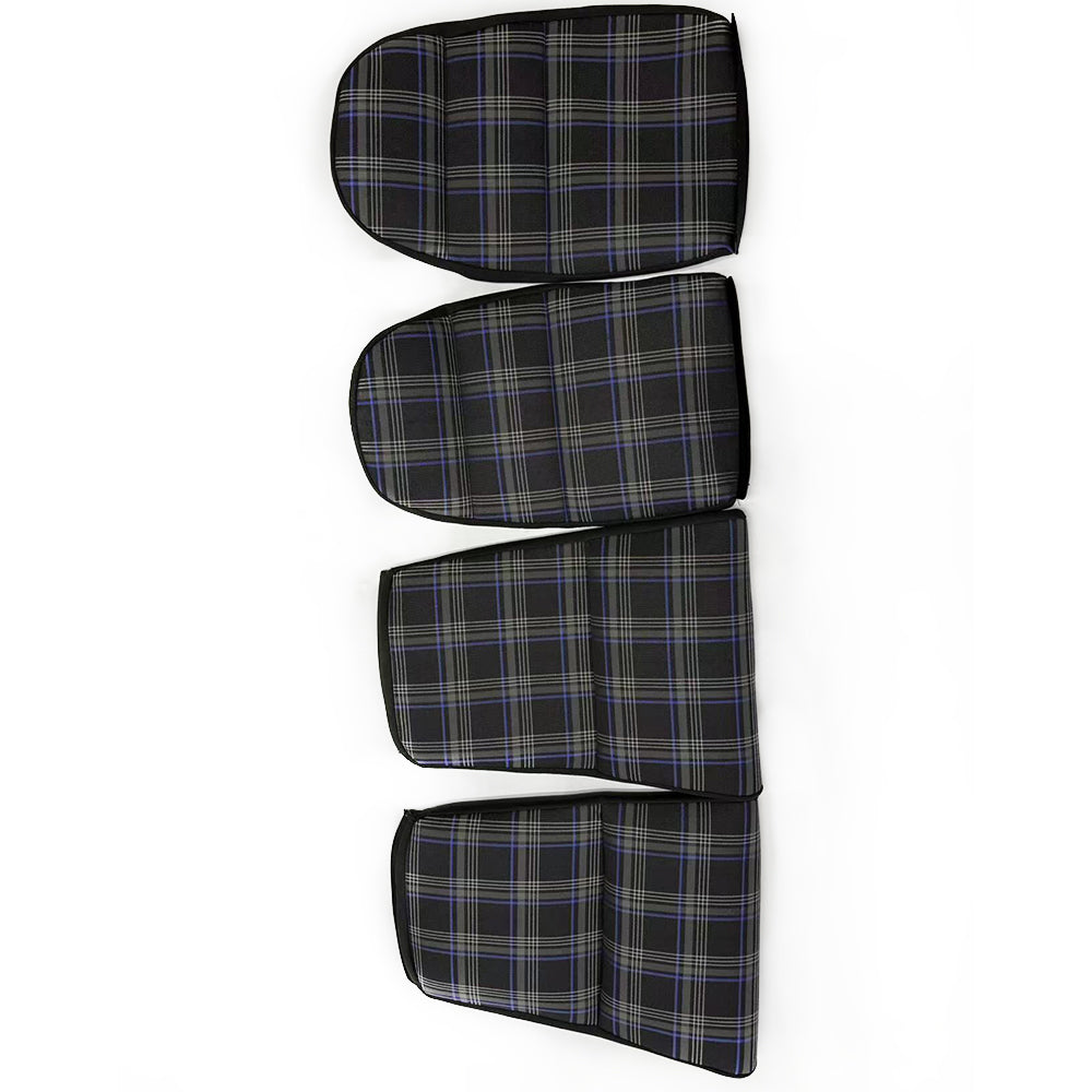 Black & Blue Checkered Center Seat Inserts for Porsche Carbon Fiber Bucket Seats (991 / 992 GT3 RS, 718 GT4 RS, 918)