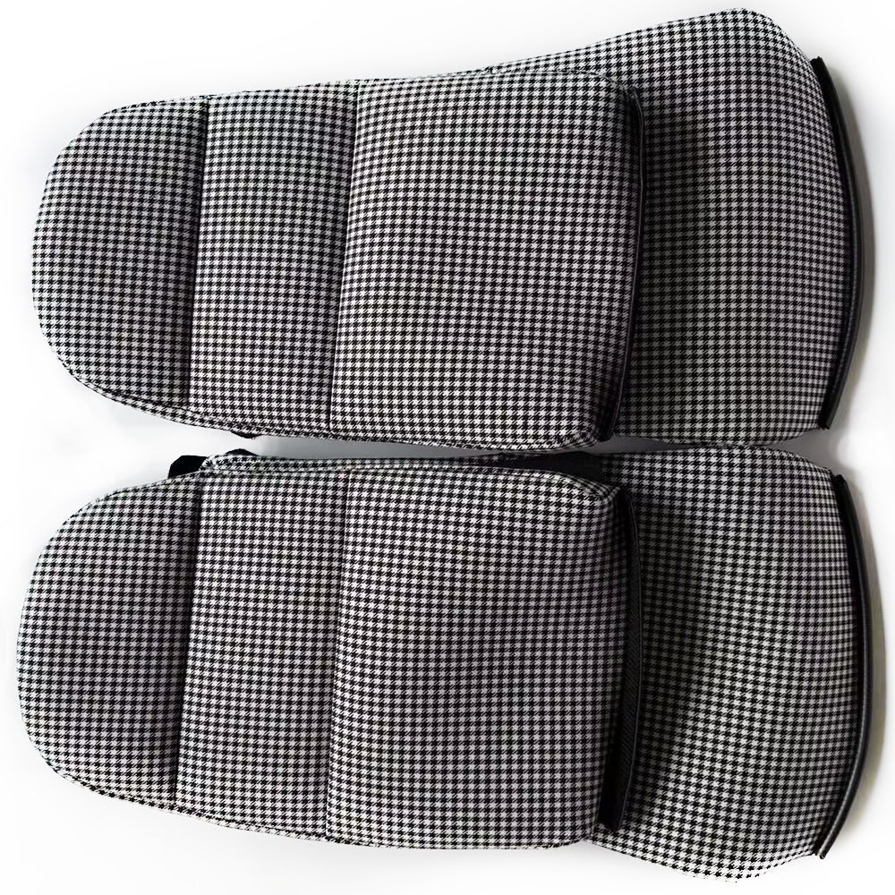 Black & White Houndstooth Center Seat Inserts for Porsche Carbon Fiber Bucket Seats (991 / 992 GT3 RS, 718 GT4 RS, 918)