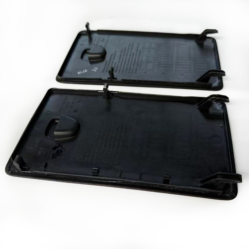 Custom Leather Fuse Box Cover for Porsche 911 Black leather with Dark Grey stitching