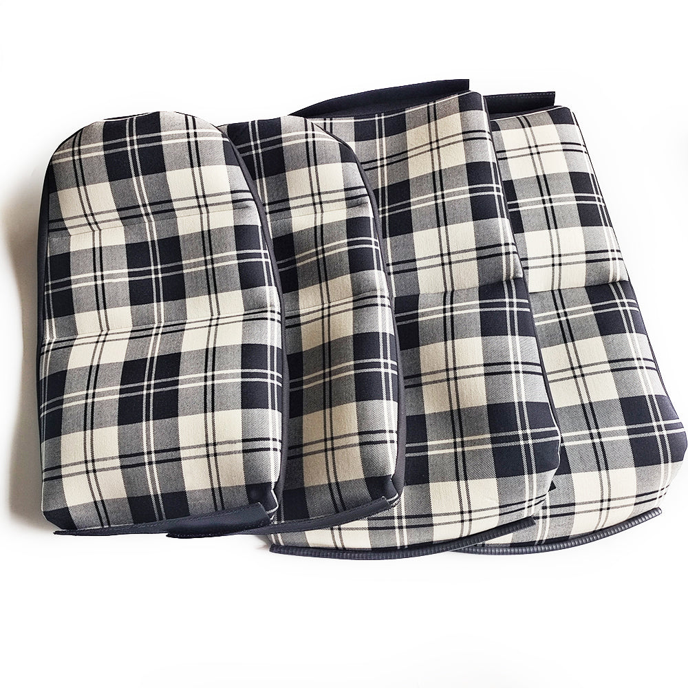 Porsche 911 Bucket Seat Center Inserts（black-white plaid fabric）