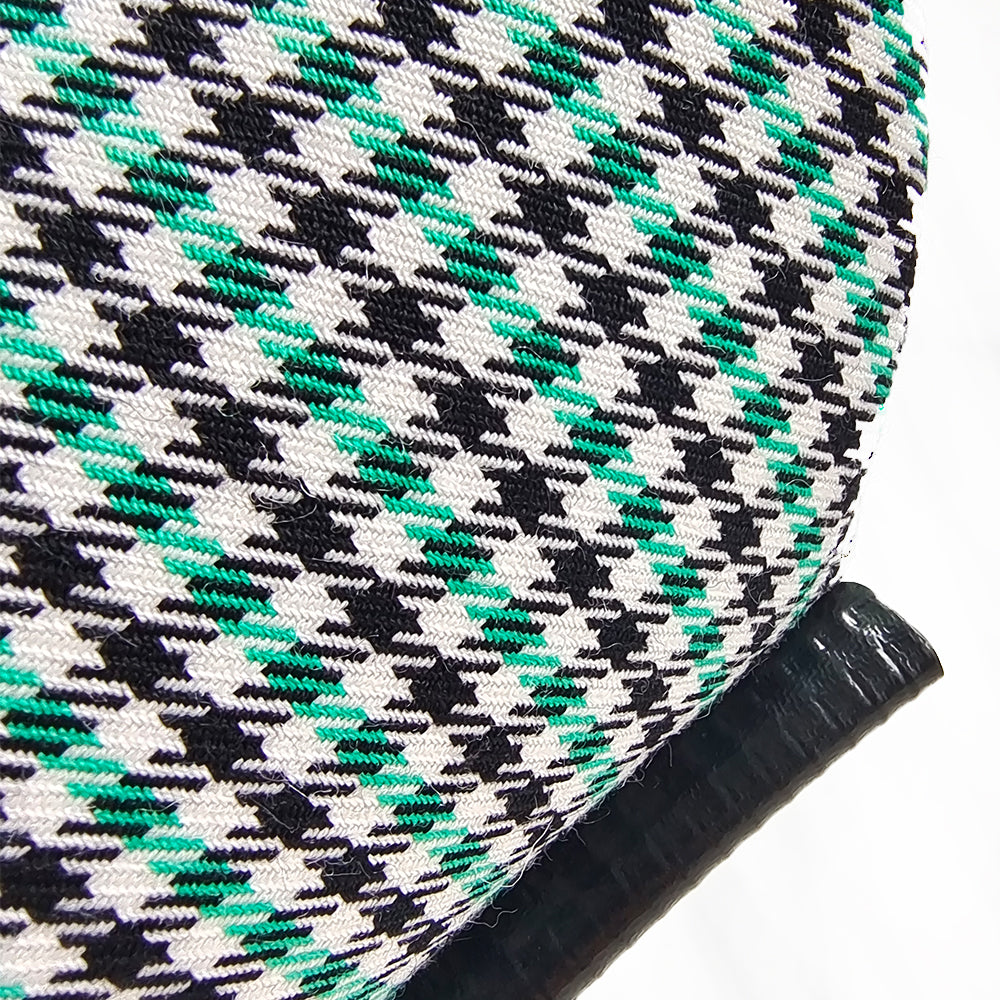 Black & Green Houndstooth Seat Inserts with Foam Cushioning for Porsche Bucket Seats